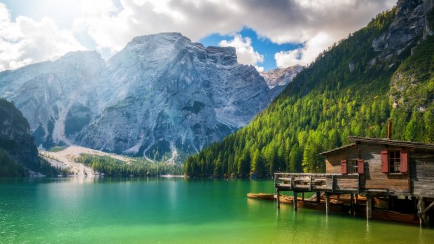 Lake Braies in the Dolomites.