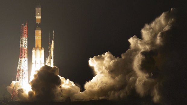 Japan's H-IIB rocket lifts off at the Tanegashima Space Centre southern Japan at 12.26am Saturday, Sydney time.