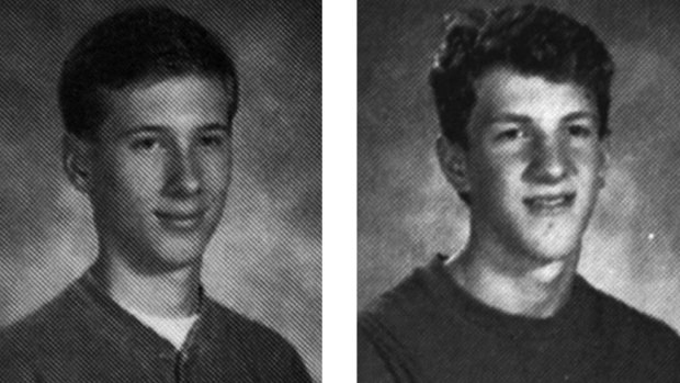 The Columbine High school 1998 yearbook photos of Eric Harris, left, and Dylan Klebold.