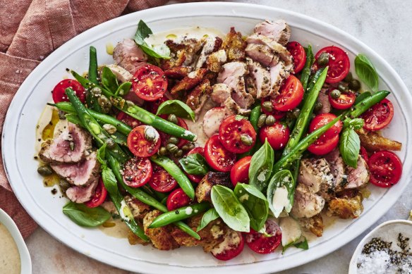 Panzanella salad meets vitello tonnato - but make it pork.