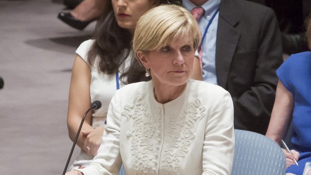 Australian Foreign Minister Julie Bishop, pictured last month, says she will raise concerns about rising tensions in the South China Sea. 