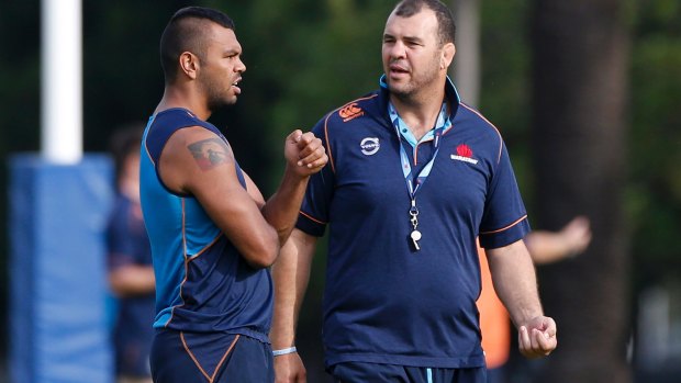United: Kurtley Beale and Michael Cheika hope to repeat their Waratahs success at Test level.