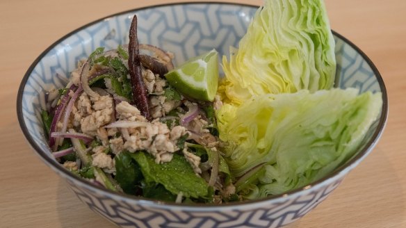 Duck liver and chicken larb gai.