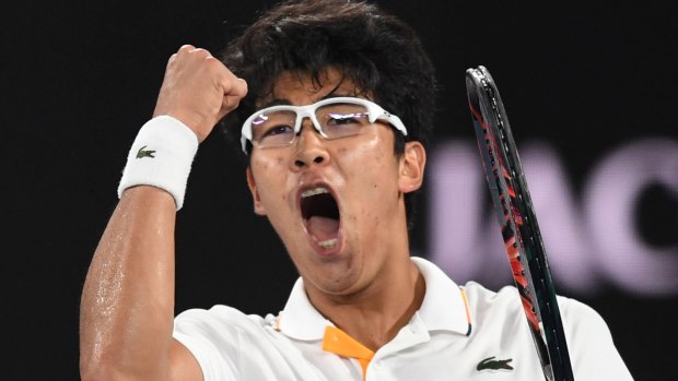 Hyeon Chung enjoys the biggest upset of his career.