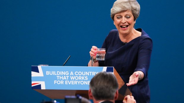 Still recovering from her speech: Theresa May, UK prime minister