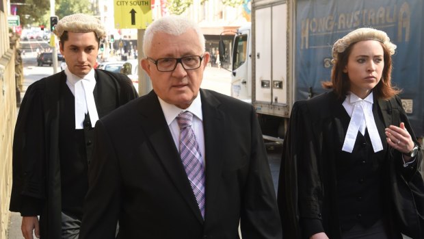 Ron Medich arrives at King Street Supreme Court on Monday to face trial.