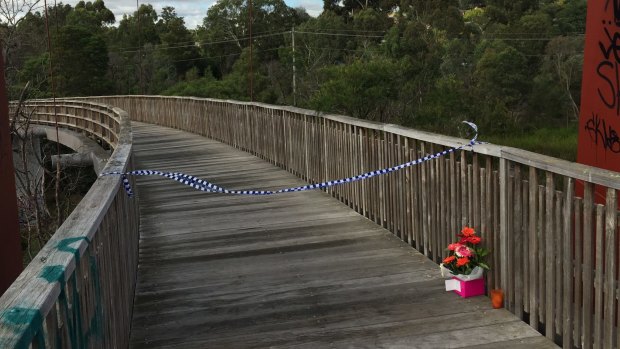 Local residents left tributes to the murdered woman.