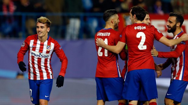 Antoine Griezmann, left, and Atletico Madrid will be coming to Melbourne in July.