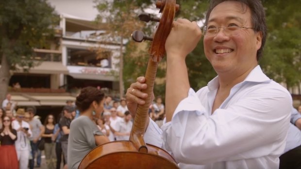 Yo-Yo Ma in The Music of Strangers, a film about a group of gifted musicians, the Silk Road Ensemble.