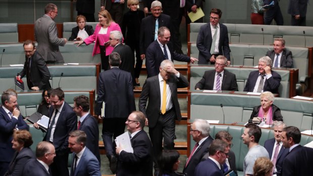 Prime Minister Malcolm Turnbull and Deputy Prime Minister Barnaby Joyce during question time on Tuesday. 