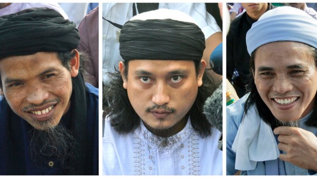 Convicted Bali bombers, from left to right, Ali Ghufron, Imam Samudra and Amrozi Nurhasyim.