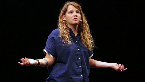 Kate Tempest gives the opening address of the Sydney Writers Festival on Tuesday.
