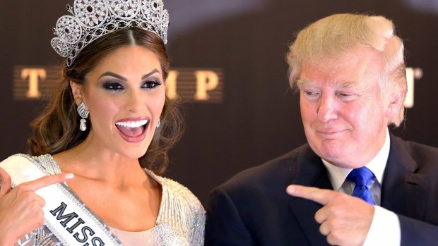 Miss Venezuela 2013, Gabriela Isler, poses with Miss Universe organiser Donald Trump after the Grand Finale held at the Crocus City hall in Moscow.
