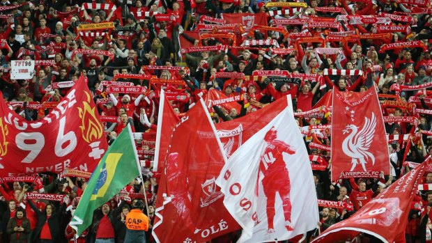 Liverpool supporters packed in to Suncorp Stadium for the friendly against the Roar.