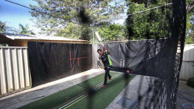 Backyard dreaming: Nair honed his game in the back garden after his father installed a full-size net.