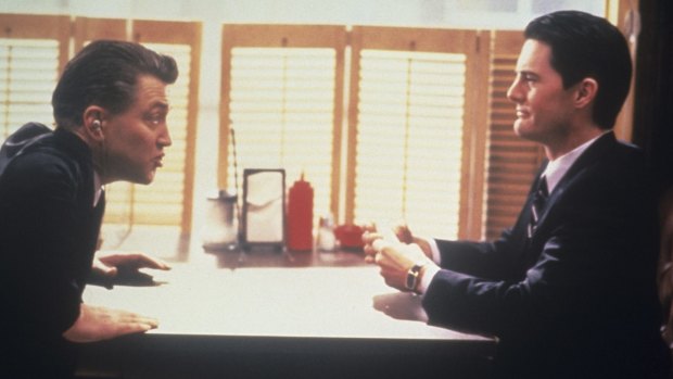 David Lynch as Gordon Cole with Kyle 
MacLachlan as Agent Dale Cooper in the original <i>Twin Peaks</i>.