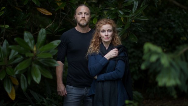 Nathaniel Dean and  Alison Whyte in the Botanic Gardens in the lead-up to their season of <i>Macbeth</i>.