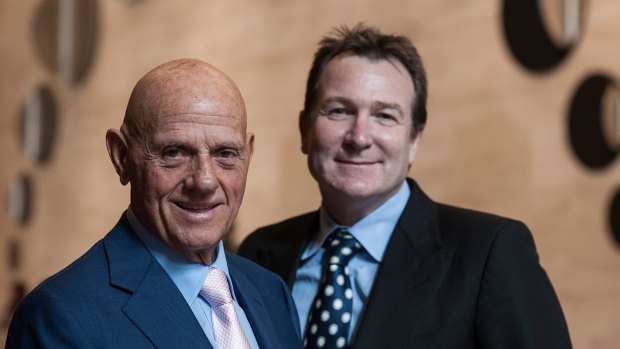 Premier Investments chairman Solomon Lew (left) and CEO Mark McInnes