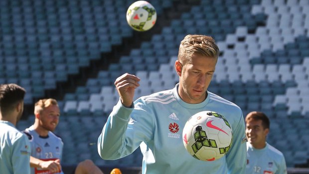 Ready to play ball: Star Sydney FC striker Marc Janko returns to the team to take on Adelaide United. 