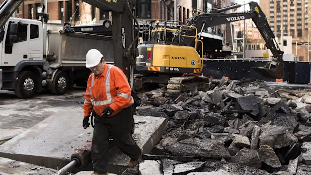 The construction zone in the CBD for the light rail will soon stretch from Circular Quay to Liverpool Street in the city's south.