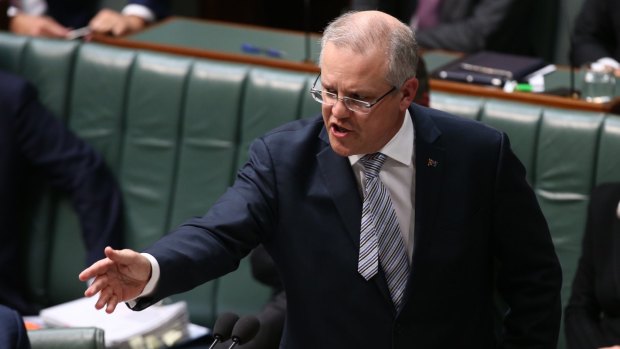 Treasurer Scott Morrison during question time on Monday.