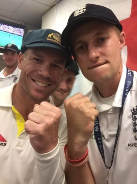 Dave Warner and Joe Root get to share a dressing room.