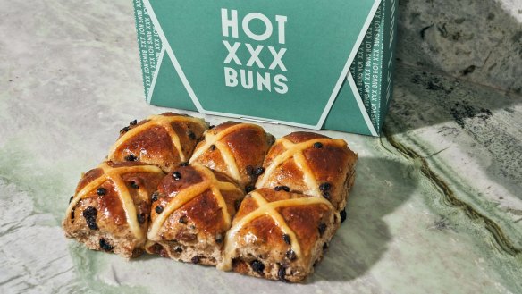 Bread Club bakery's traditional hot cross buns.