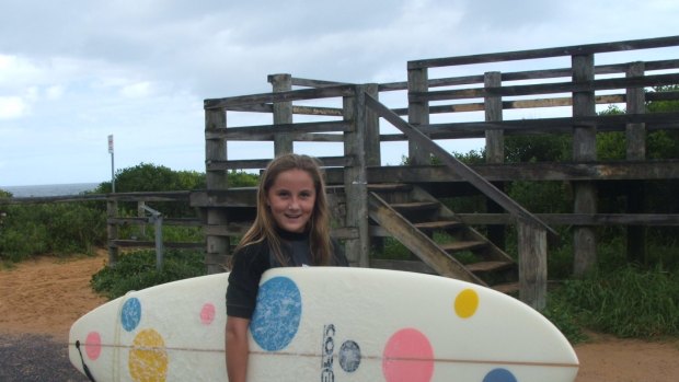 Rae Anderson heads off surfing in her younger days.