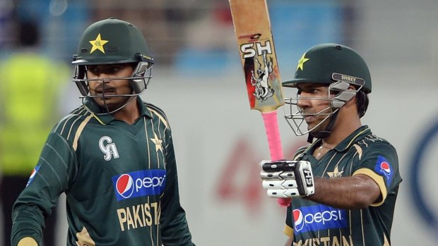 Pakistani batsmen Haris Sohail and Sarfraz Ahmed.