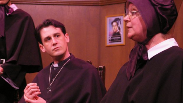 Tim Constantine and Marianne Collopy in a production of <i>Doubt</i>.