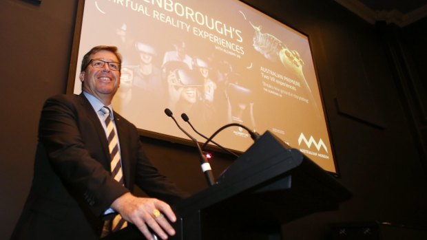 Deputy Premier Troy Grant at the launch of the David Attenborough Virtual Reality experience on Wednesday.