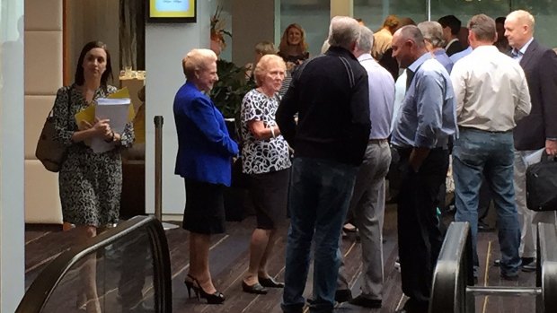 Bronwyn Bishop enters Dee Why RSL from a side door for the Liberal pre-selection on Saturday. 