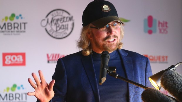 Barry Gibb, formerly of Bee Gees, is welcomed back to his home town on Wednesday.