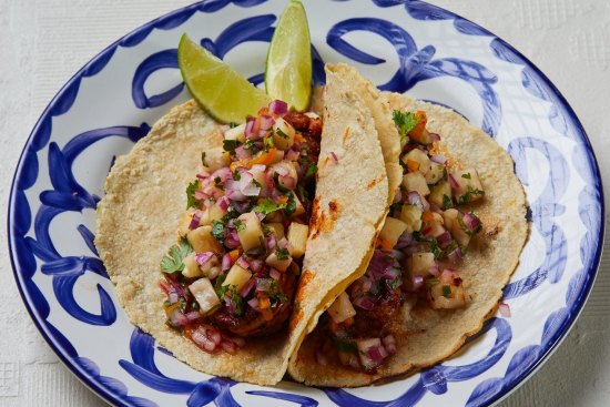 Prawn tacos at Bar Patron, Sydney.