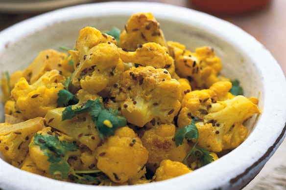 Indian-spiced cauliflower.