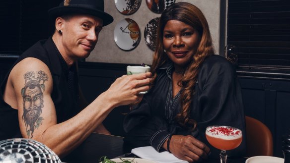Marcia Hines and iOTA, stars of Sydney Festival’s premier event Pigalle, at Gowings Bar & Grill.