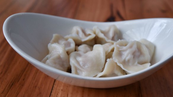 The dumplings can also be steamed (pictured).