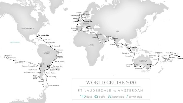 Silversea's World Cruise aboard Silver Whisper will visit every continent, the first cruise to do so using the one ship.