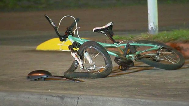 The 13-year-old girl's bike was left warped after the hit-run in Coburg on Sunday night.
