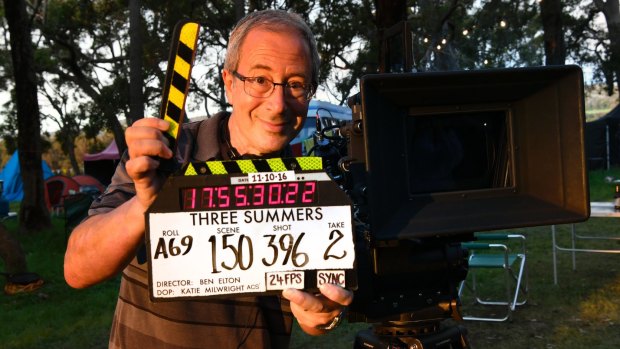 Ben Elton on the set of <i>Three Summers</i>.