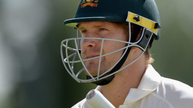Trapped again: Shane Watson of Australia leaves the crease after idiosyncratic Ashes innings.