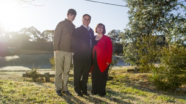 Zac Wiks,13, and parents Anthony Wicks and Stella Maoudis, of Farrer are concerned plans will overshadow their house. 
