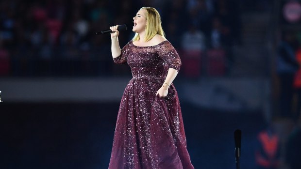 Adele at Wembley Stadium on Thursday in London. 
