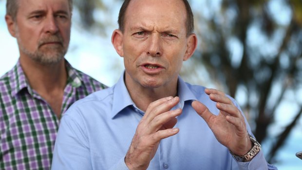 Tony Abbott with Indigenous Affairs Minister Nigel Scullion before he was dumped as prime minister last year. 