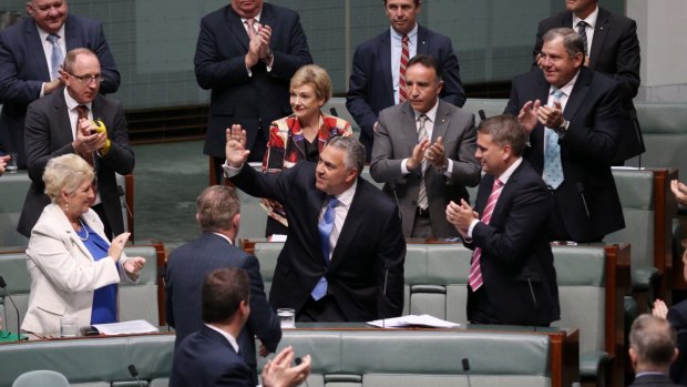 Mr Hockey receives a standing ovation from colleagues upon his farewell speech.