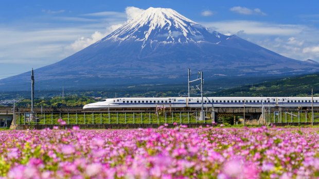 Get a window seat for spectacular views of Mount Fuji.
