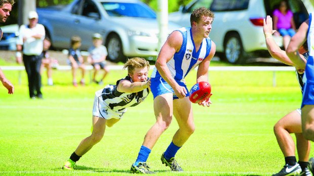 Fresh start: Ouyen United’s Aron Morrish now counts former rivals from Walpeup-Underbool among his teammates. 