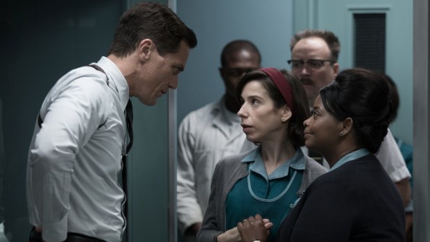 Michael Shannon, left,  Sally Hawkins and Octavia Spencer in The Shape of Water.