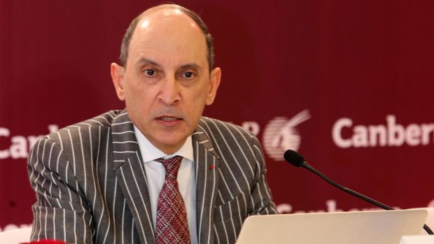 Qatar Airways chief executive Akbar Al Baker at the Qatar Airways media launch in Canberra.