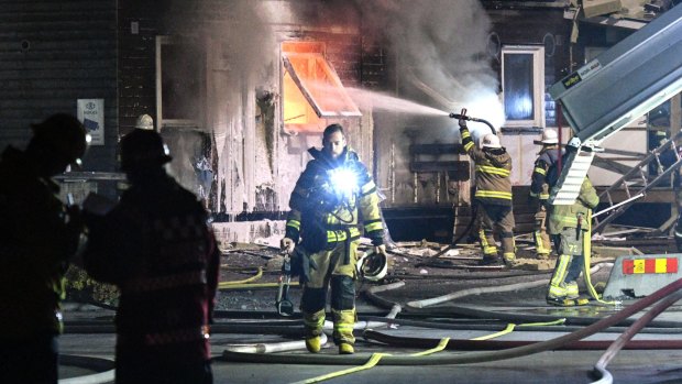 Not without problems. Fire at refugee accommodation south of Stockholm in 2016.